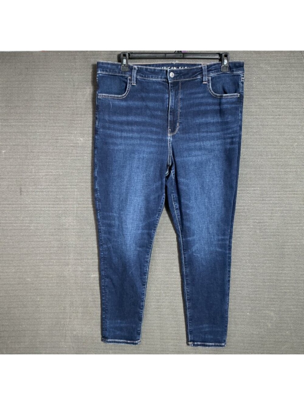 American Eagle Womens Size 16 Short Super High-Rise Jegging Dark Wash Stretch De